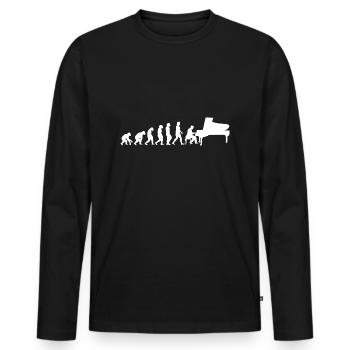 Klavier weiß Evolution Musik Pianist - Männer Premium Bio Langarmshirt - Schwarz - Vorne - Nico (187cm)