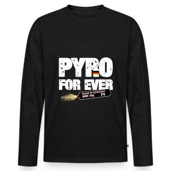Pyro pour toujours - T-shirt manches longues Premium bio Homme - noir - Devant - Nico (187cm)