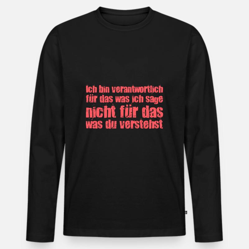 lustiger Spruch - Männer Premium Bio Langarmshirt - Schwarz
