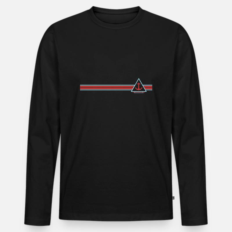 Anker - Männer Premium Bio Langarmshirt - Schwarz