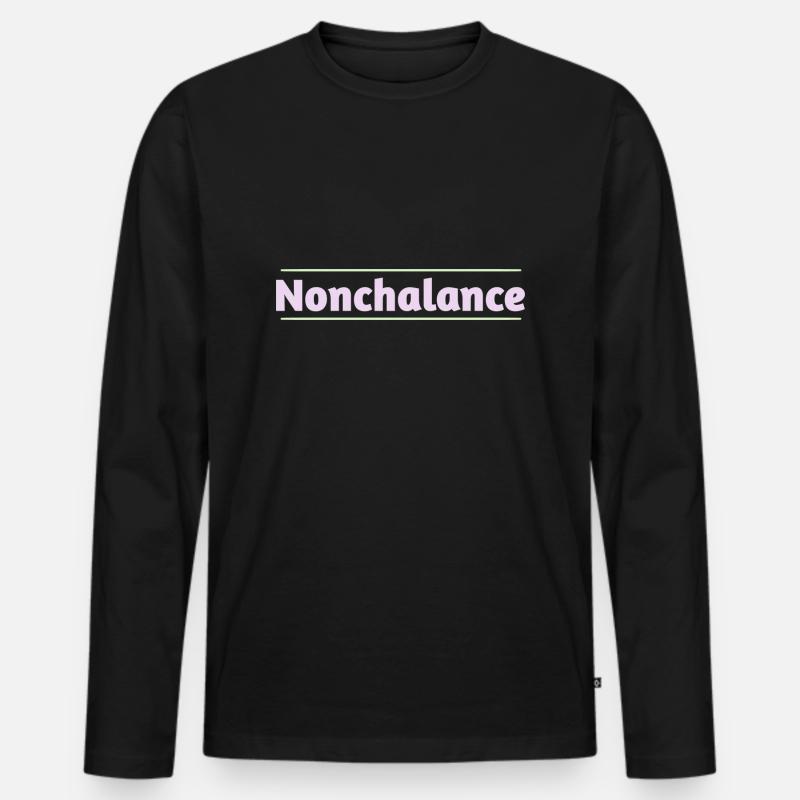 Nonchalance - Männer Premium Bio Langarmshirt - Schwarz