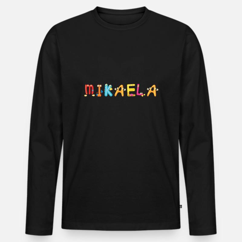 Mikaela - Männer Premium Bio Langarmshirt - Schwarz