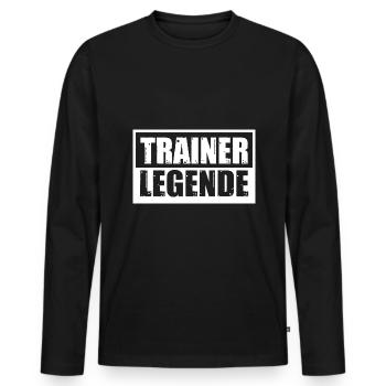 Fußballtrainer Spruch Bester Trainer Fußballcoach - Männer Premium Bio Langarmshirt - Schwarz - Vorne - Nico (187cm)