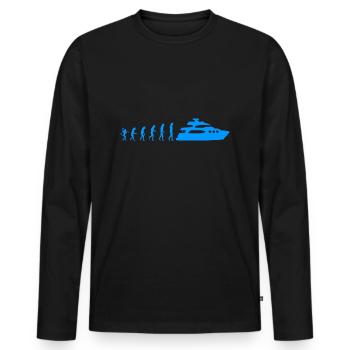 Boat Captain Evolution - T-shirt manches longues Premium bio Homme - noir - Devant - Nico (187cm)