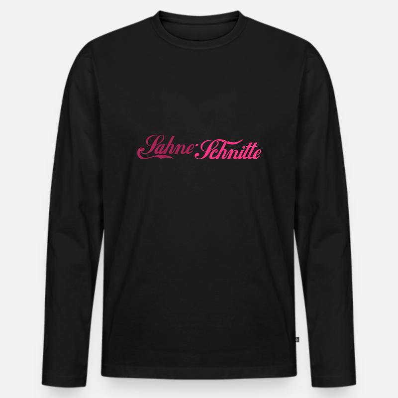 Sahne-Schnitte - Männer Premium Bio Langarmshirt - Schwarz