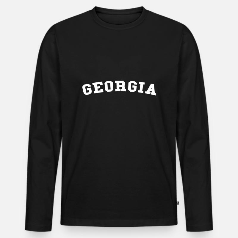 Georgien - Männer Premium Bio Langarmshirt - Schwarz