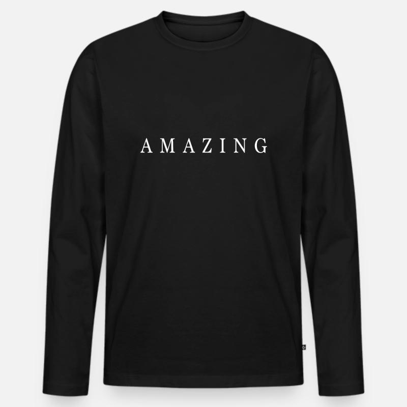 verblüffend - Männer Premium Bio Langarmshirt - Schwarz