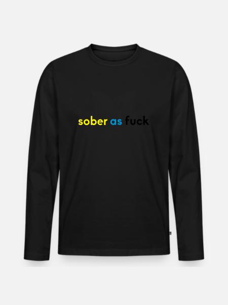 sober 2 - Männer Premium Bio Langarmshirt - Schwarz