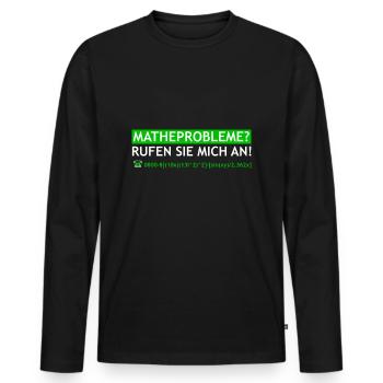 Mathe Mathematik Mathelehrer Algebra Geschenk - Männer Premium Bio Langarmshirt - Schwarz - Vorne - Nico (187cm)