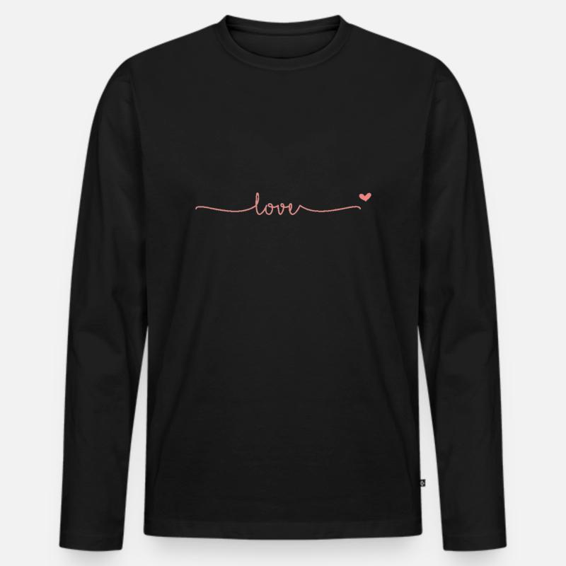 Love - Männer Premium Bio Langarmshirt - Schwarz