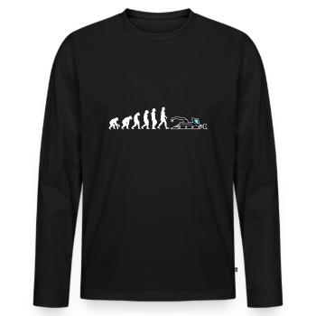 dameuse évolution grue véhicule pente neige - T-shirt manches longues Premium bio Homme - noir - Devant - Nico (187cm)