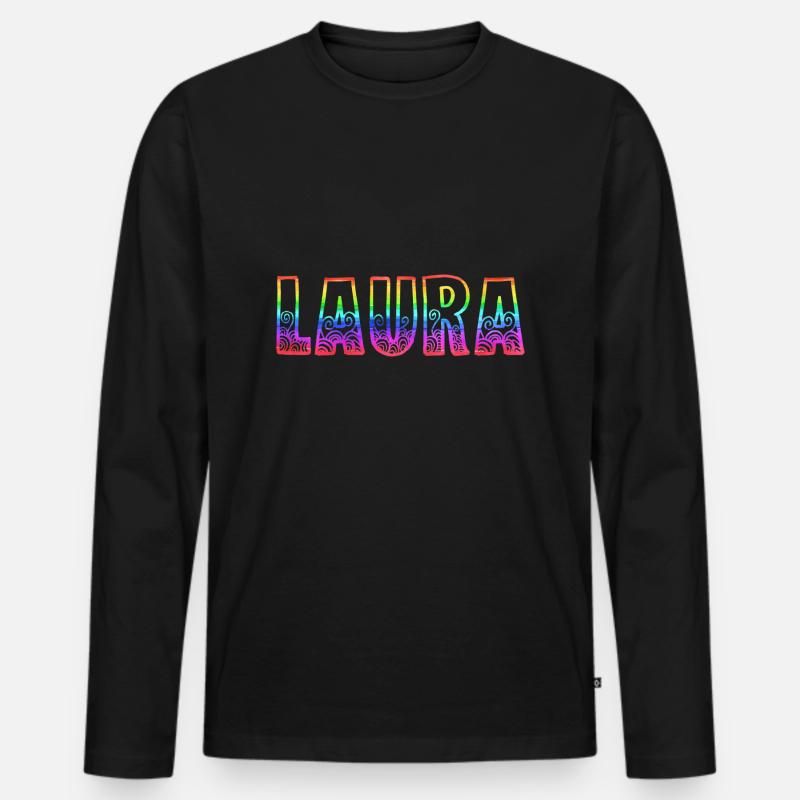 laura rs regenbogen - Männer Premium Bio Langarmshirt - Schwarz
