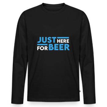 Nur hier für das Bier Mallorca Party Spruch - Männer Premium Bio Langarmshirt - Schwarz - Vorne - Nico (187cm)