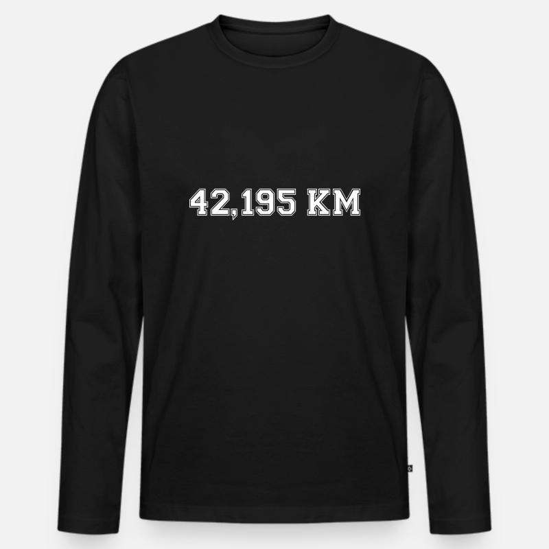 Marathon - Männer Premium Bio Langarmshirt - Schwarz