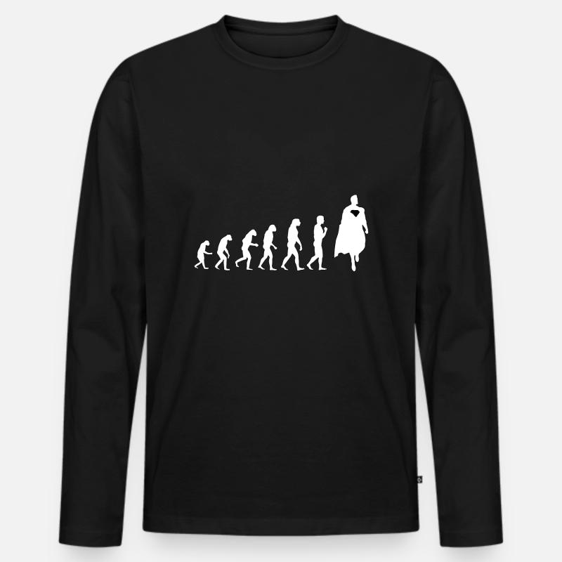 Evolution - Männer Premium Bio Langarmshirt - Schwarz