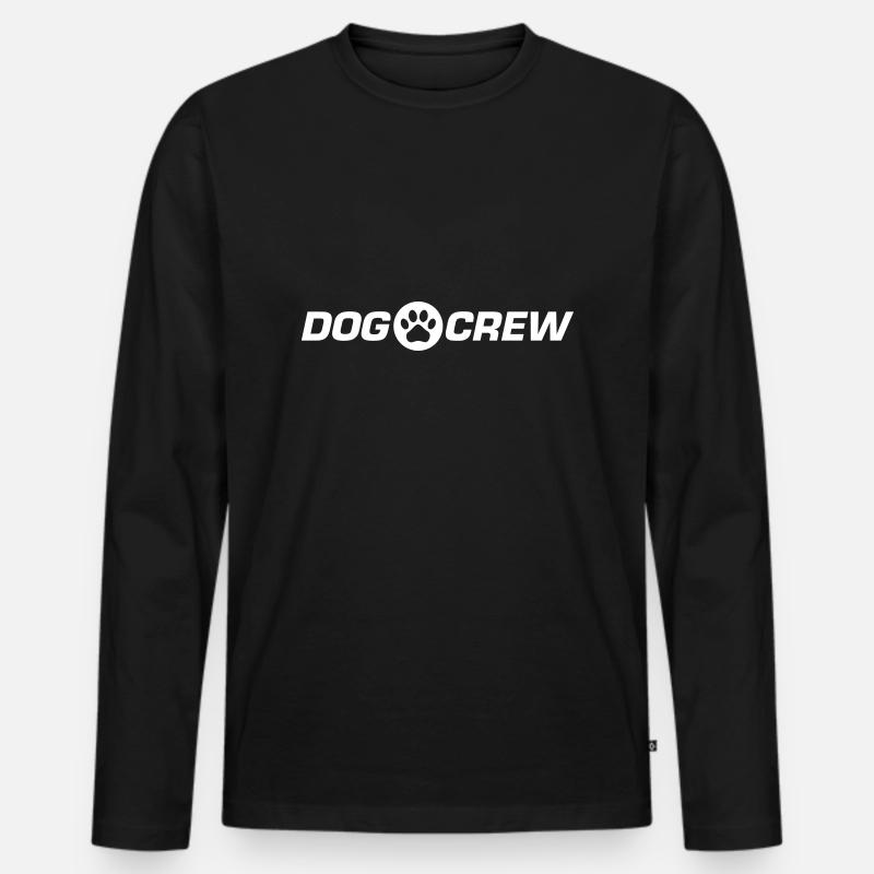 Hunde Crew Hundepfote - Männer Premium Bio Langarmshirt - Schwarz