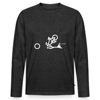 Bike crash im ok - Männer Premium Bio Langarmshirt - Anthrazit meliert - Vorne - Nico (187cm)