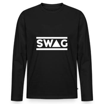 SWAG - Men's Premium Organic Long Sleeve Shirt - black - Front - Nico (187cm)
