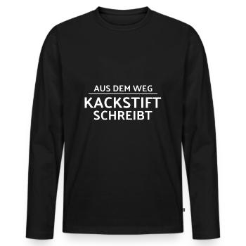 Caca - T-shirt manches longues Premium bio Homme - noir - Devant - Nico (187cm)