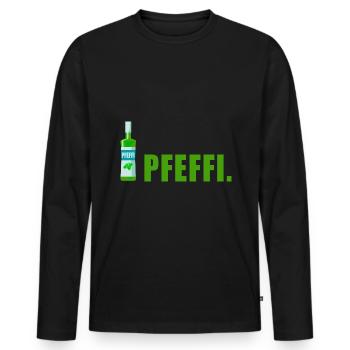 Pfefferminz Likör Pfeffi Vatertag Sauf - Männer Premium Bio Langarmshirt - Schwarz - Vorne - Nico (187cm)