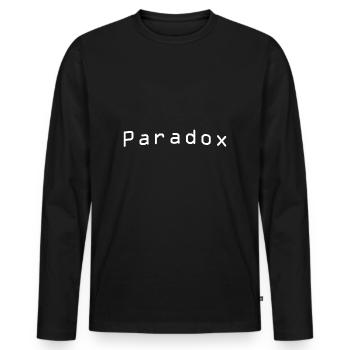 Cool Paradox designer shirt gift idea - Men's Premium Organic Long Sleeve Shirt - black - Front - Nico (187cm)