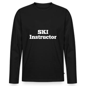 Moniteur de ski | Conception de skieur d'hiver cool - T-shirt manches longues Premium bio Homme - noir - Devant - Nico (187cm)