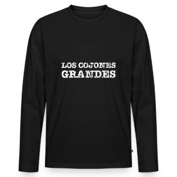 Los Cojones Grandes Dicke Eier Geschenk - Männer Premium Bio Langarmshirt - Schwarz - Vorne - Nico (187cm)