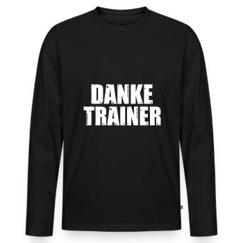 Fußballtrainer Spruch Bester Trainer Fußballcoach - Männer Premium Bio Langarmshirt - Schwarz - Vorne - Nico (187cm)