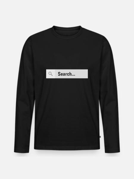 die Suche läuft... - Männer Premium Bio Langarmshirt - Schwarz
