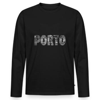 Porto Portugal - T-shirt manches longues Premium bio Homme - noir - Devant - Nico (187cm)