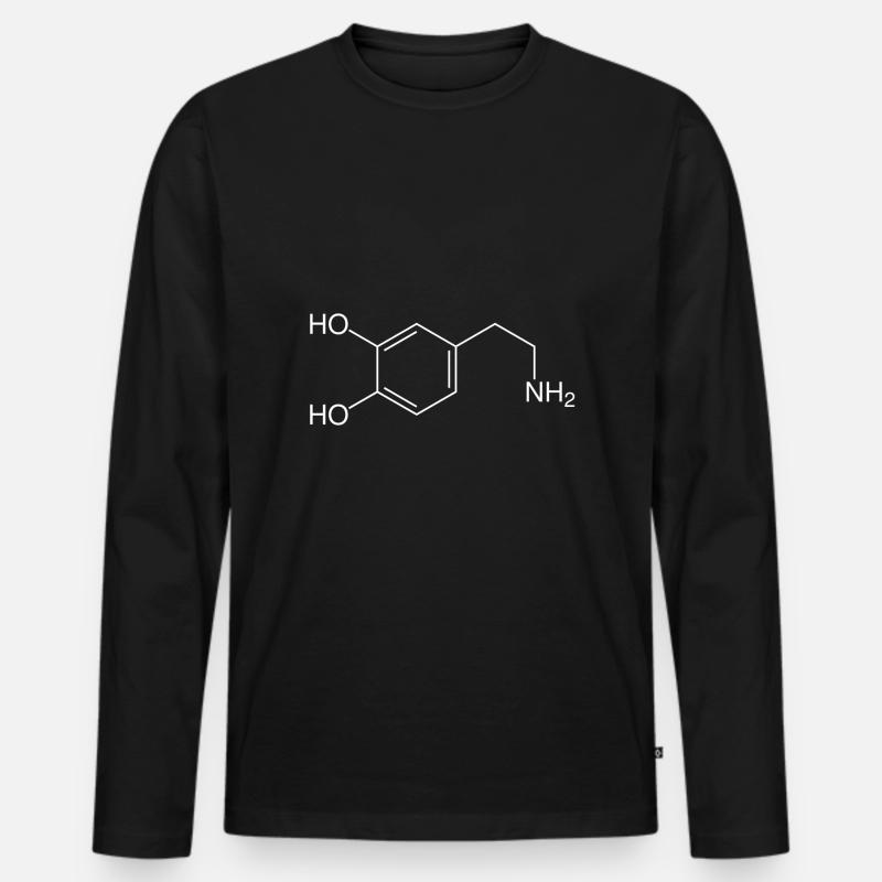 Dopamin - Männer Premium Bio Langarmshirt - Schwarz