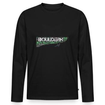 Bouldern Climbing Climbing Boulderer Idée cadeau - T-shirt manches longues Premium bio Homme - noir - Devant - Nico (187cm)