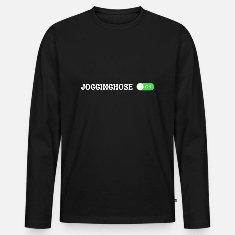 Jogginghose on - Männer Premium Bio Langarmshirt - Schwarz