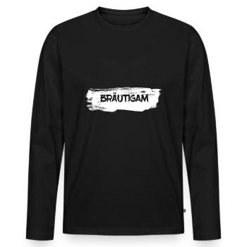 Groom team bachelor party - Men's Premium Organic Long Sleeve Shirt - black - Front - Nico (187cm)