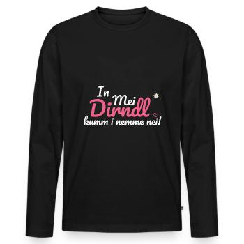 In Mei Dirndl Kumm I Nimma Nei | - Männer Premium Bio Langarmshirt - Schwarz - Vorne - Nico (187cm)