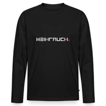WEIHRAUCH - Männer Premium Bio Langarmshirt - Schwarz - Vorne - Nico (187cm)