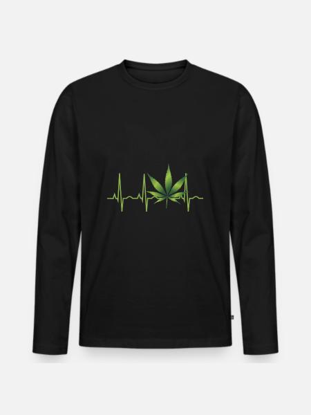 Cannabis Hemp THC 420 - Men's Premium Organic Long Sleeve Shirt - black