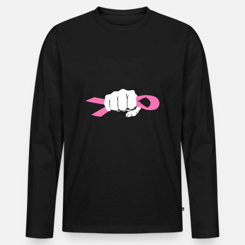 KAMPF-KREBS-SHIRT - Männer Premium Bio Langarmshirt - Schwarz