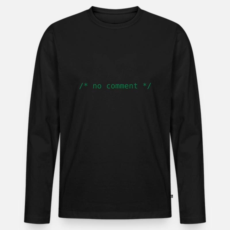 no comment - Männer Premium Bio Langarmshirt - Schwarz