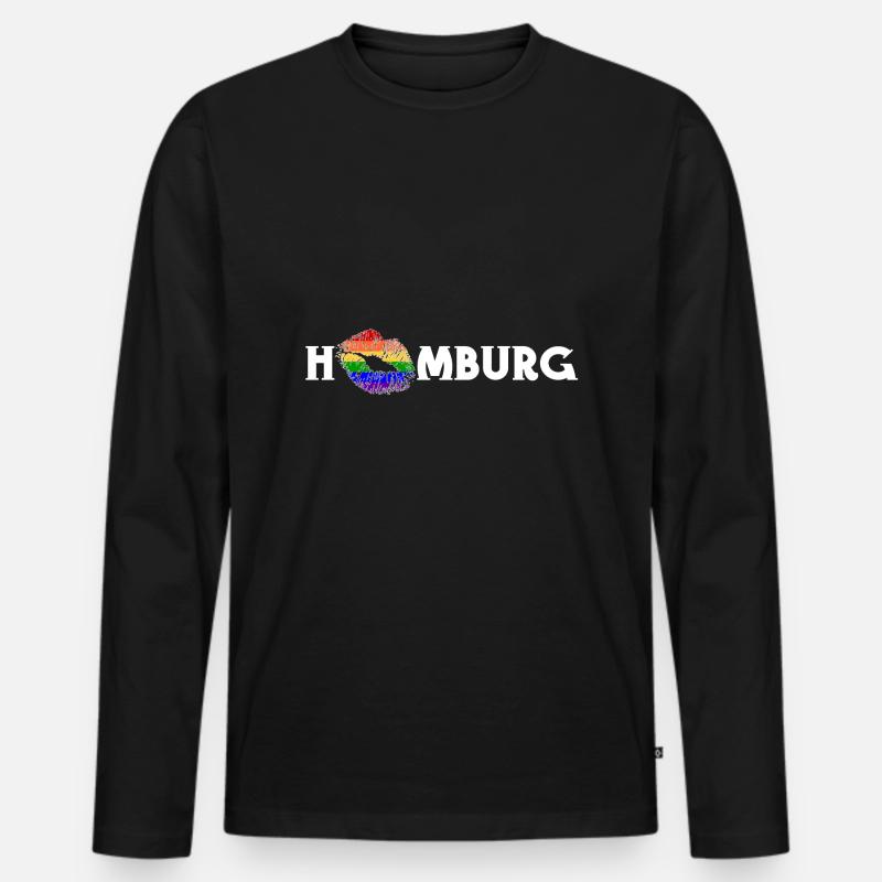 hamburg4 2 - Männer Premium Bio Langarmshirt - Schwarz