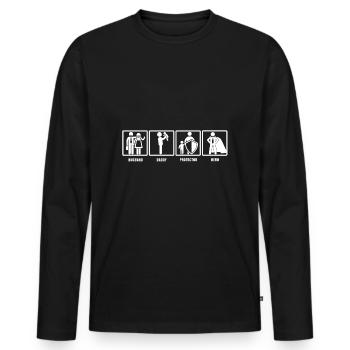 Super Dad Geschenk Hero Vatertag Papa Shirt - Männer Premium Bio Langarmshirt - Schwarz - Vorne - Nico (187cm)