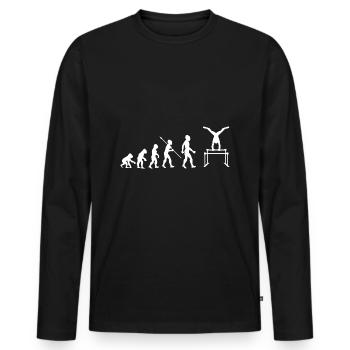 Evolution Gymnastik Turnen Geräteturnen Sport - Männer Premium Bio Langarmshirt - Schwarz - Vorne - Nico (187cm)