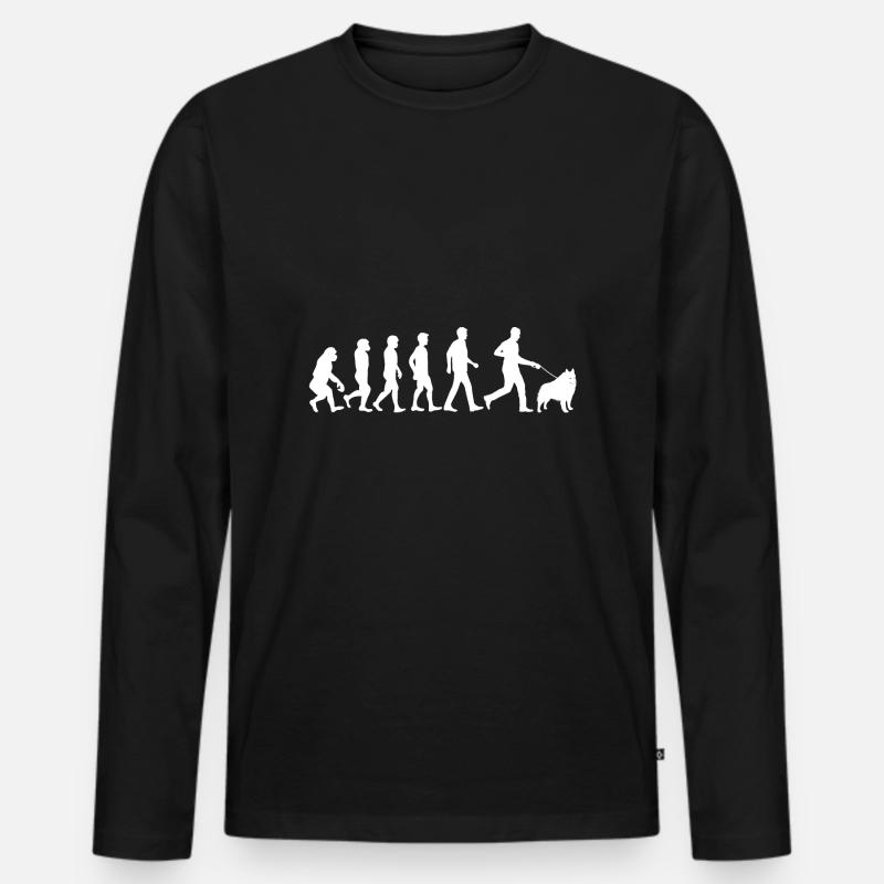 Schipperke Hund Evolution Hundebesitzer - Männer Premium Bio Langarmshirt - Schwarz
