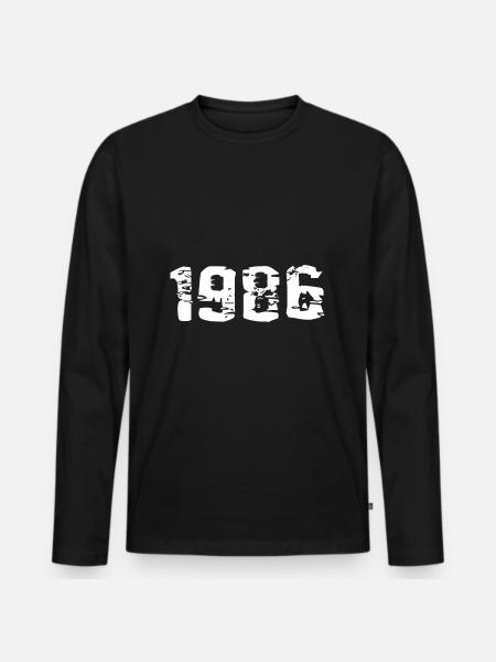 Year of birth 1986 - Men's Premium Organic Long Sleeve Shirt - black