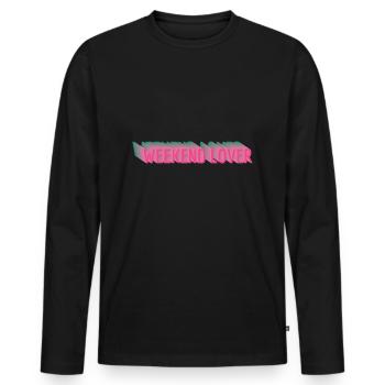 Weekend Lover - Men's Premium Organic Long Sleeve Shirt - black - Front - Nico (187cm)