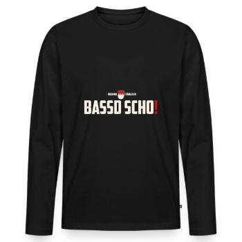 bassd scho! - Männer Premium Bio Langarmshirt - Schwarz - Vorne - Nico (187cm)