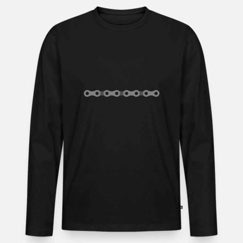 Fahrradkette - Männer Premium Bio Langarmshirt - Schwarz