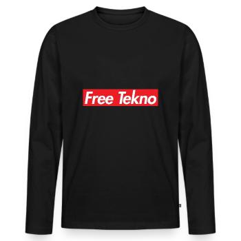 Free Tekno Supremacy - Men's Premium Organic Long Sleeve Shirt - black - Front - Nico (187cm)