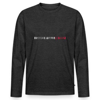 Je me suis rasé les couilles - T-shirt manches longues Premium bio Homme - anthracite chiné - Devant - Nico (187cm)
