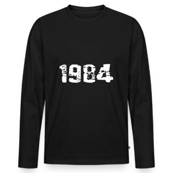 année de naissance - T-shirt manches longues Premium bio Homme - noir - Devant - Nico (187cm)